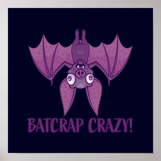 Batcrap Crazy Wacky Cartoon Bat Poster (Vorne)