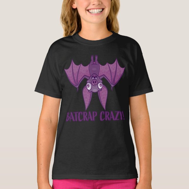 Batcrap Crazy Wacky Cartoon Bat T-Shirt (Vorderseite)