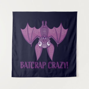 Batcrap Crazy Wacky Cartoon Bat Wandteppich