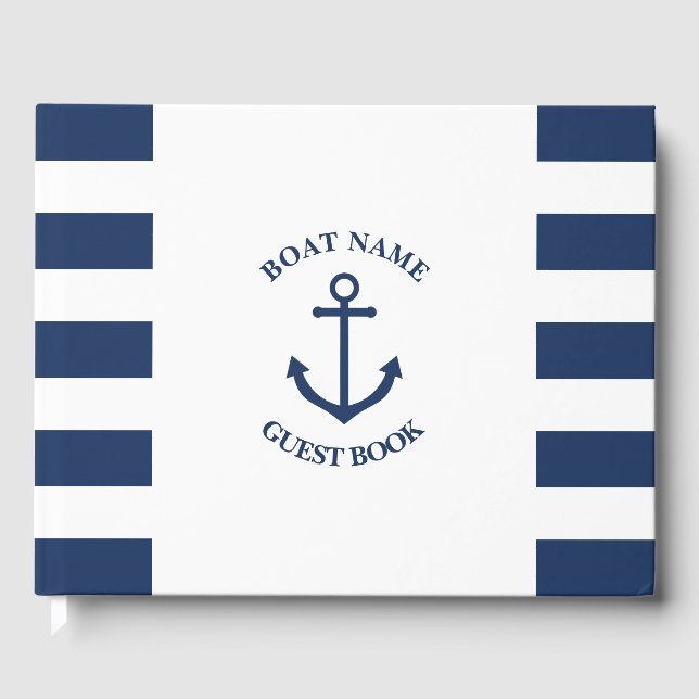 Bateau à rayures nautiques ou livre d'hôtes de la  (Recto)