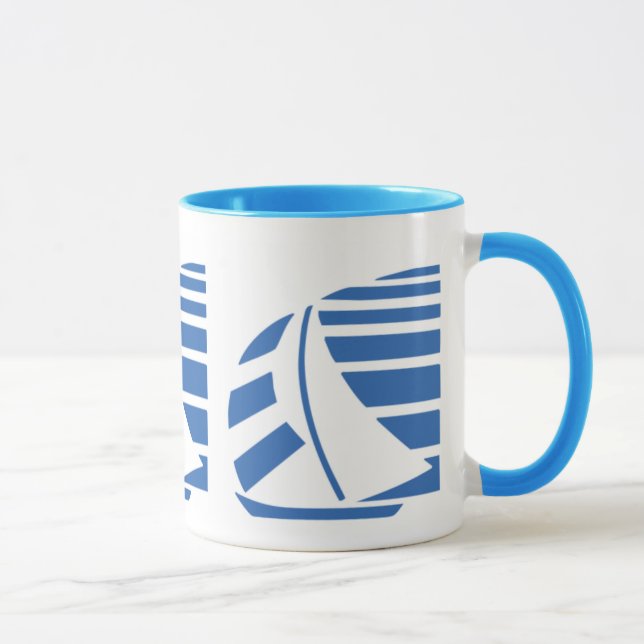 Bateau à voile bleu et blanc Mug (Droite)