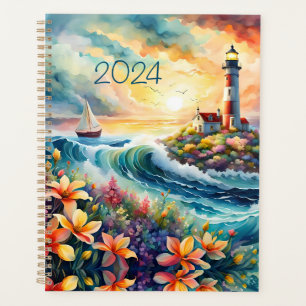 Bateau à voile phare Floral Beauté Aquarelle