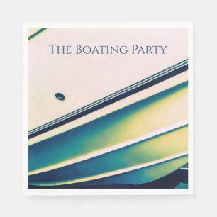 Bateau Abstrait sur Serviette en Papier Bleu