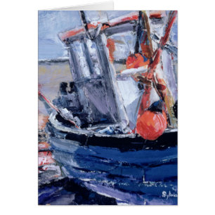 Bateau avec la balise rouge