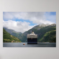 Bateau de croisière en poster Geirangerfjord