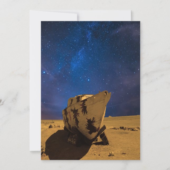 Bateau de galaxie ;  5 x 7 cartes de voeux (Devant)