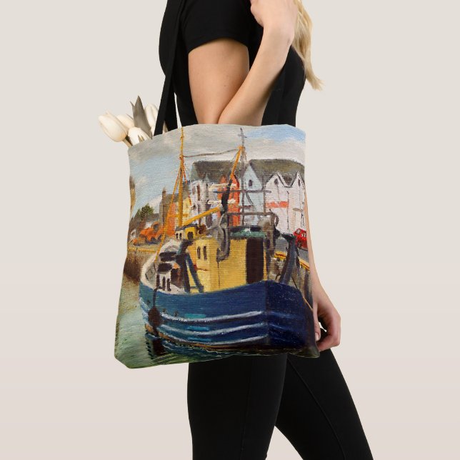 Bateau de pêche au Sac fourre-tout portuaire (De près)