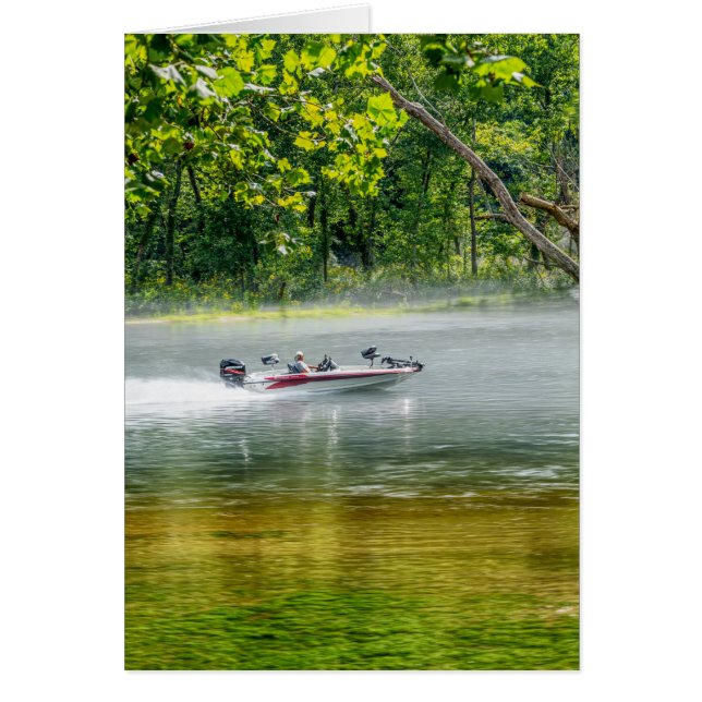 Bateau De Pêche En Déplacement Carte De Voeux (Devant)