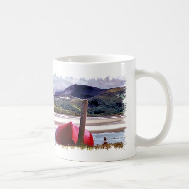 BATEAU ET MONTAGNE PAYSAGE CAFÉ MUG (Droite)
