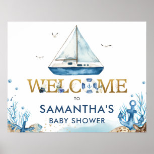 Bateau nautique Hampton Baby shower Accueil Poster