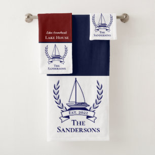 Bateau nautique Marine Blue Monogram Lake House