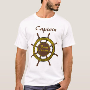 Bateau personnalisé Nom du capitaine Ancre T-Shirt