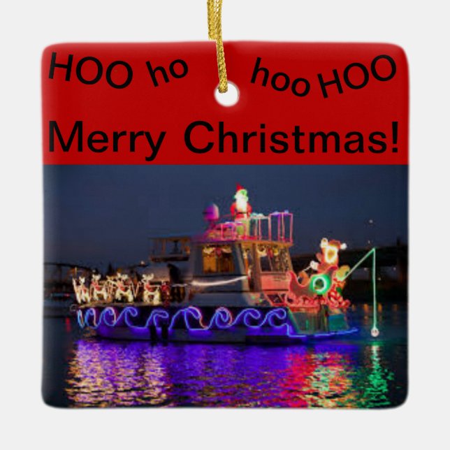 Bateau-rivière avec les feux de Noël Ornement de N (Devant)