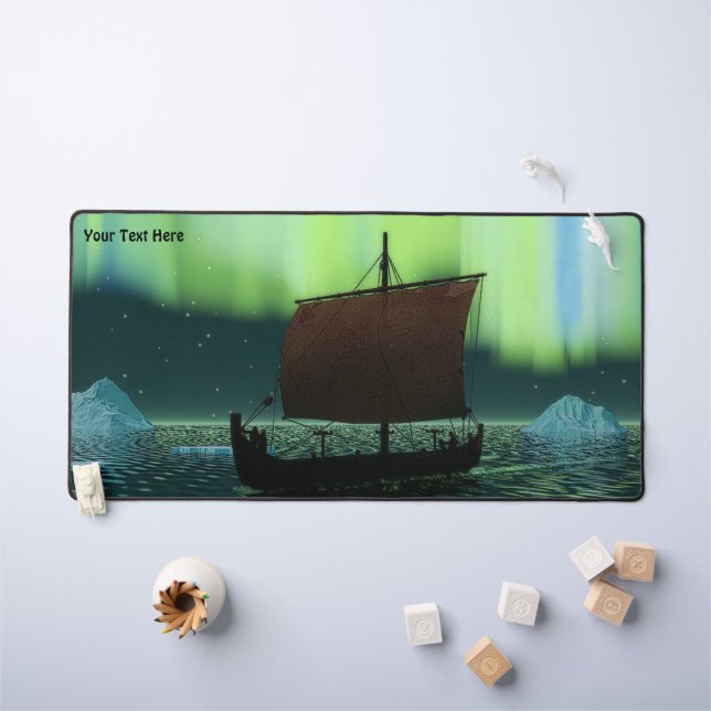 Bateau Viking Sous Lumière Du Nord (Tableau pour enfants)