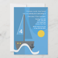 Bateau Voilier Anniversaire Fête Invitation