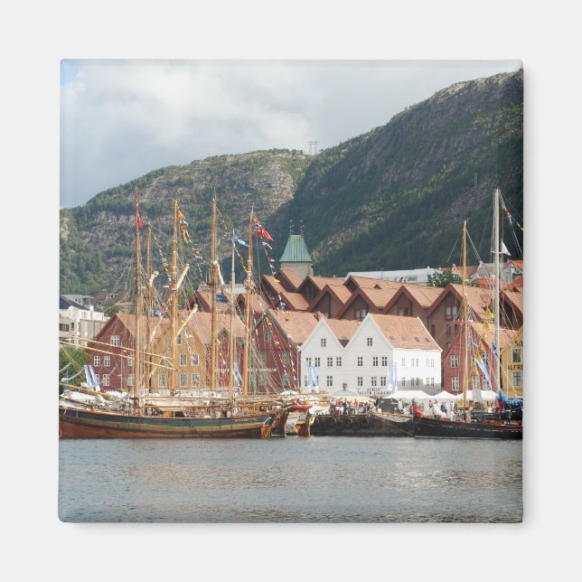 Bateaux à Bryggen Magnet (Devant)
