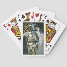Bateaux à  vapeur sur les cartes de jeu du
