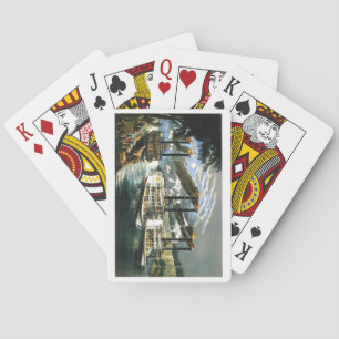 Bateaux à vapeur sur les cartes de jeu du