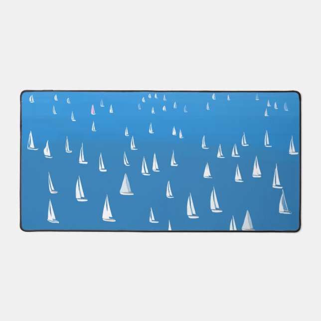 Bateaux à voile en mer bleu profond - Regatta Bate (Recto)