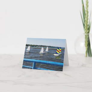 Bateaux à voile sur le lac Michigan carte blanche