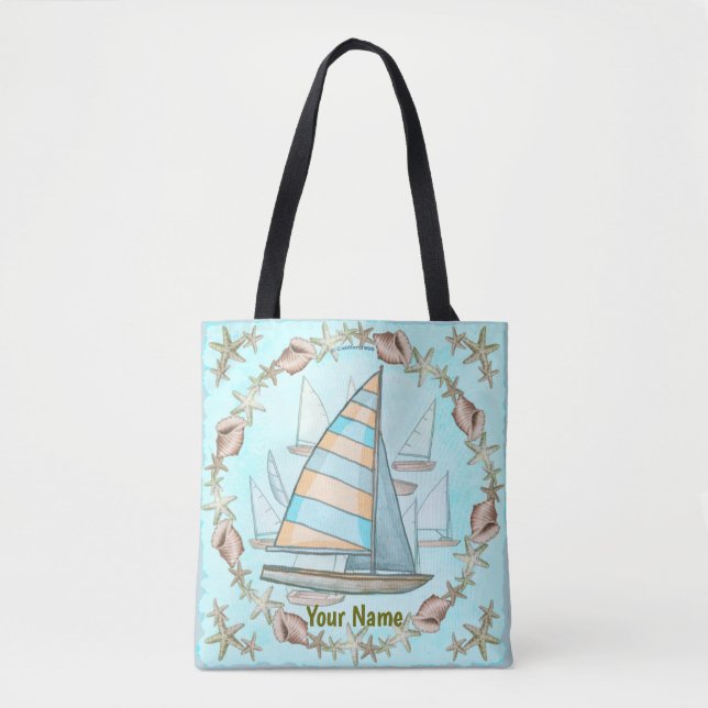 Bateaux à voile sur tout le sac fourre-tout (Devant)