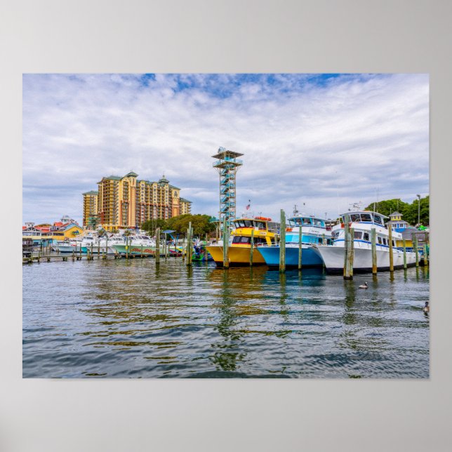 Bateaux amarrés Affiche du port de Destin Floride (Devant)
