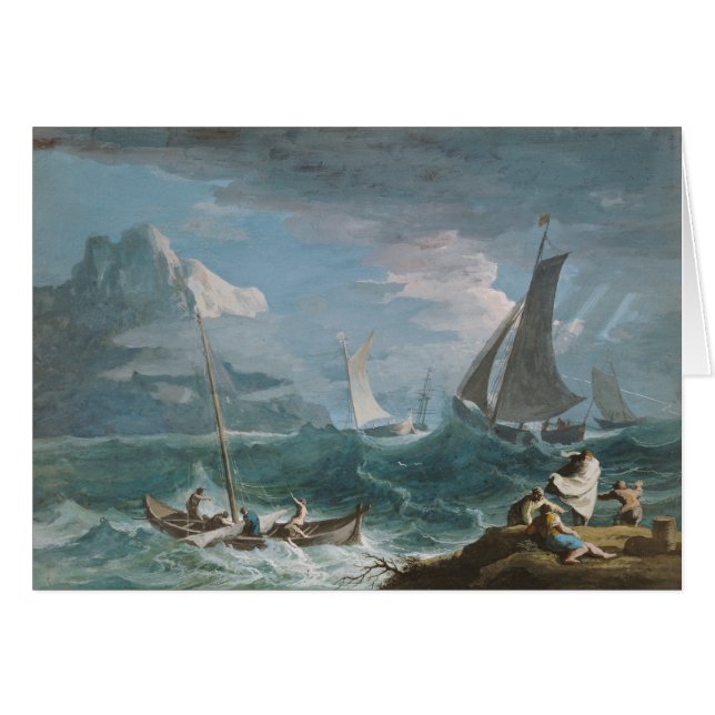 Bateaux de pêche dans une tempête (Devant horizontal)