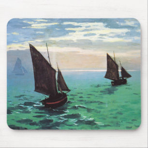 Bateaux de pêche de Monet au tapis de souris de
