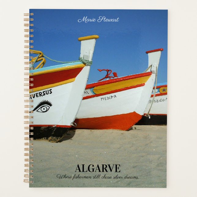 Bateaux de pêche sur la plage de l'Algarve Photo (Devant)