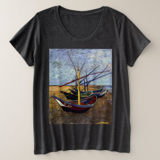 Bateaux de pêche sur la plage par Van Gogh (Design devant)
