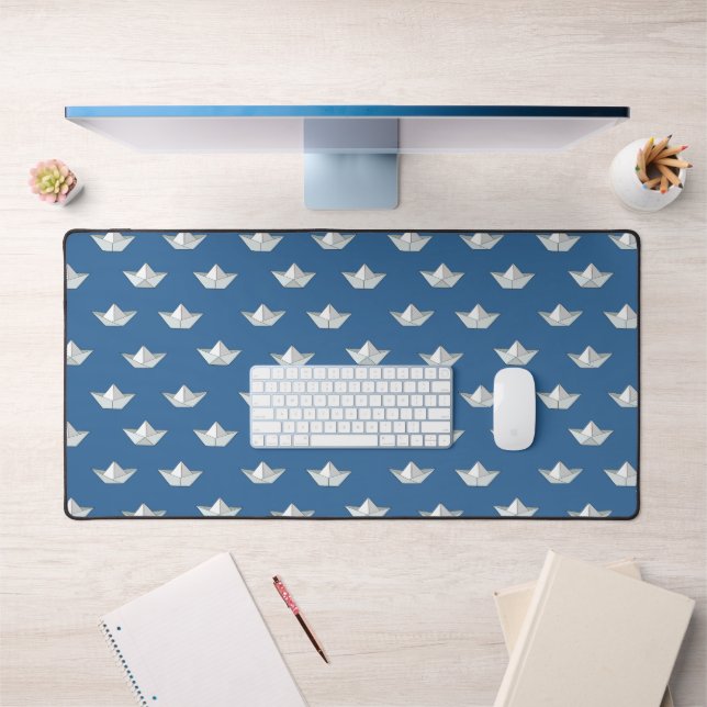 Bateaux Origami Sur Le Motif D'Eau (Bureau 1)