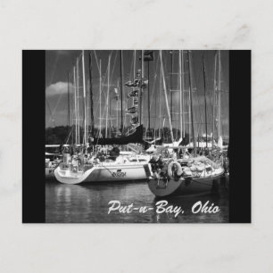 Bateaux photo Put-n-Bay Black & White carte postal