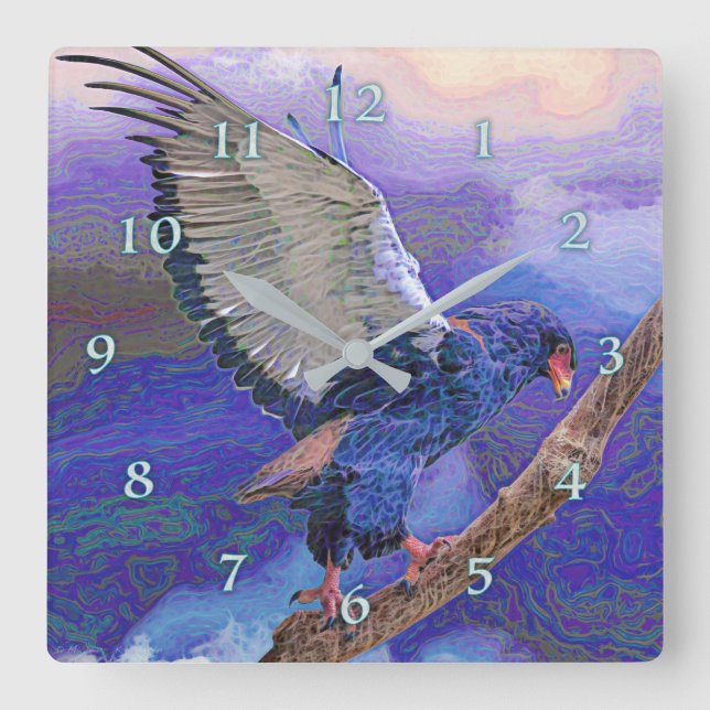 BATELEUR EAFLE SALUTE NACH AFRIKA QUADRATISCHE WANDUHR (Vorderseite)
