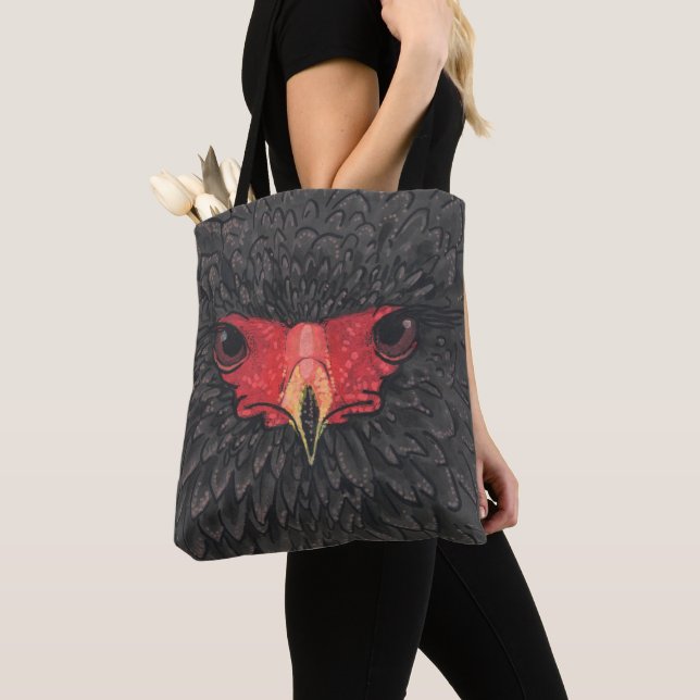 Bateleur Eagle African Bird Portrait Paper Collage Tasche (Von Nahem)