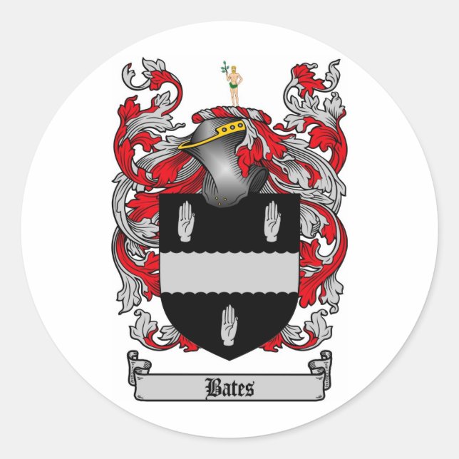 BATES-FAMILIENWAPPEN - WappenCOAT Runder Aufkleber (Vorderseite)