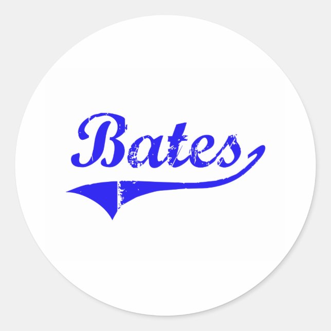 Bates Nachname Classic Style Runder Aufkleber (Vorderseite)