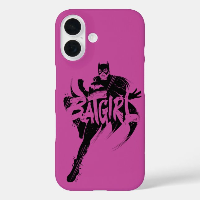 Batgirl Ink Brush Name iPhone 16 Hülle (Rückseite)