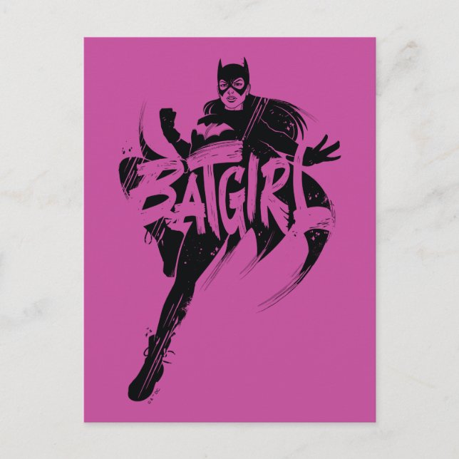 Batgirl Ink Brush Name Postkarte (Vorderseite)