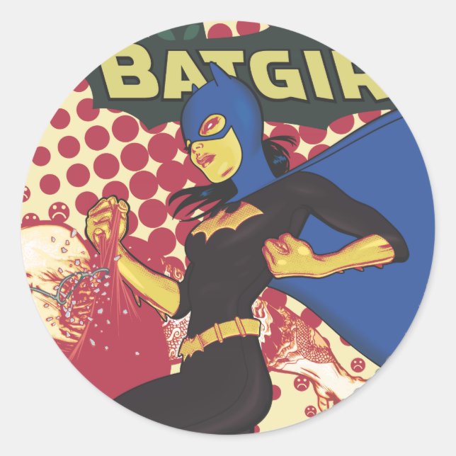 Batgirl Runder Aufkleber (Vorderseite)
