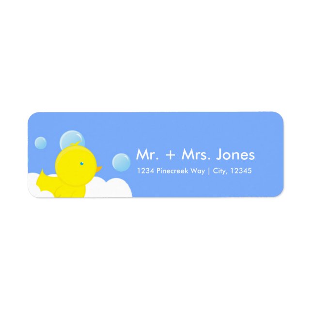 Bath Address Labels für die gelbe Gummihandschuhe (Vorne)