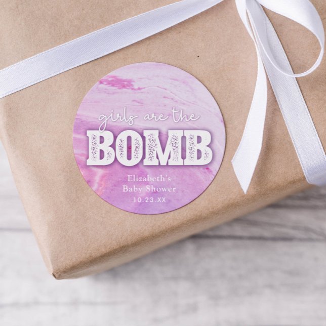 Bath Bomb Baby Dusche Runder Aufkleber (Von Creator hochgeladen)