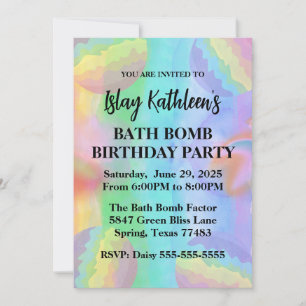 Bath Bomb Geburtstagsparty Einladung