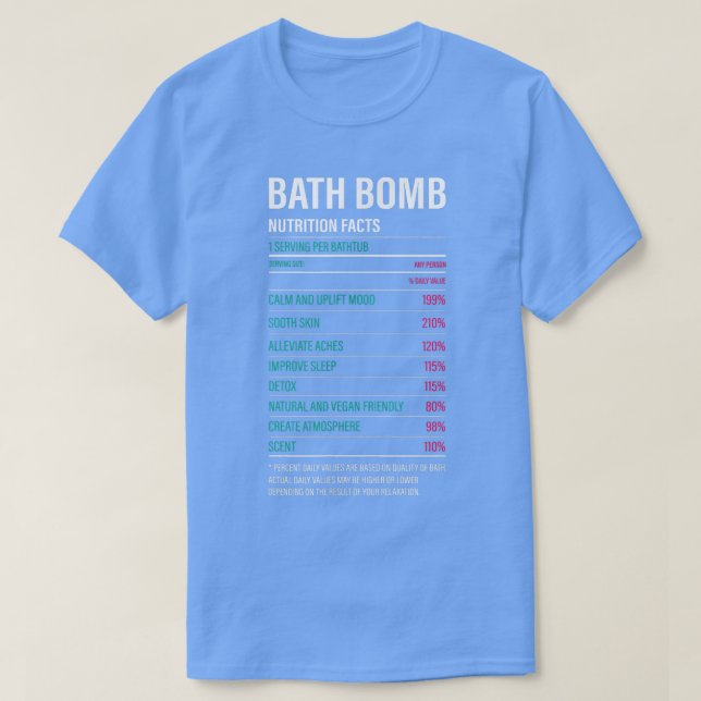 Bath Bomb Nutrition Fakten Vorteile Bathtub-Blase T-Shirt (Design vorne)