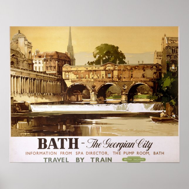 Bath British Railway Vintage Travel Poster (Vorne)