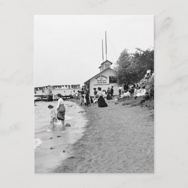 Bath House, Bois Blanc Island, MI 1903 Postkarte (Vorderseite)