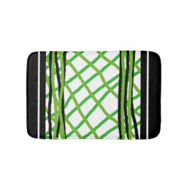 Bath Mat Black und Green Weave Badematte