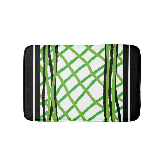Bath Mat Black und Green Weave Badematte (Vorderseite)