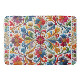 Bath Mat farbenfroh rotes Blumendesign Badematte