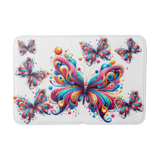 Bath Mat - farbenfrohe geometrische Schmetterlinge Badematte