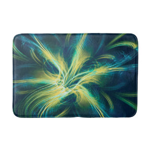 Bath Mat Fraktal Blume Blaue Palette Badematte